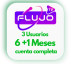 FLUJO-tv 6+1 Meses, cuenta completa 3 usuarios